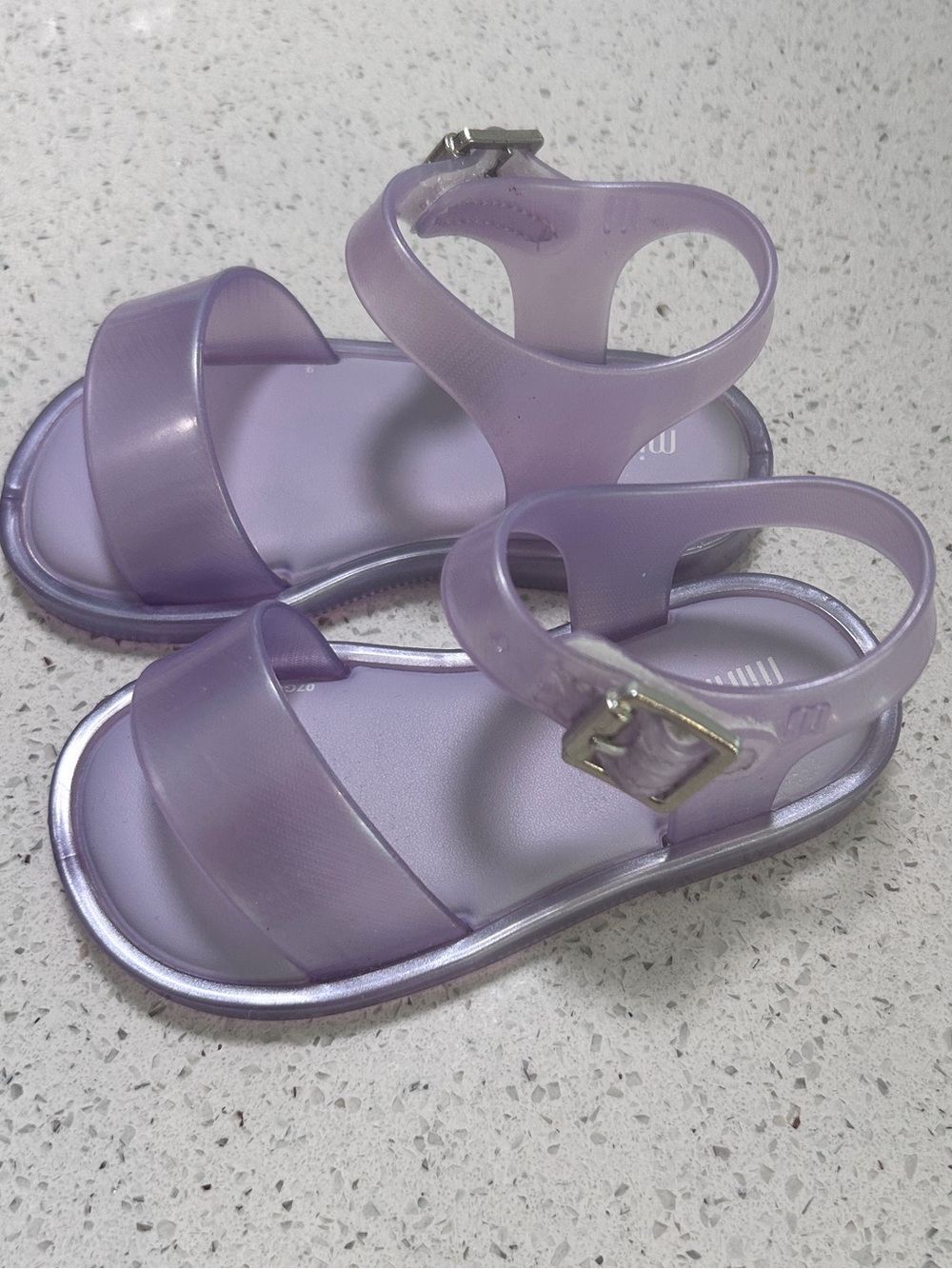 Mini Melissa Translucent Lavender Jelly Sandals